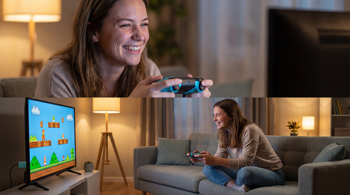 U36 Gaming Stick – 20 000 Retro Spill i 4K HD | 2 Trådløse Kontrollere